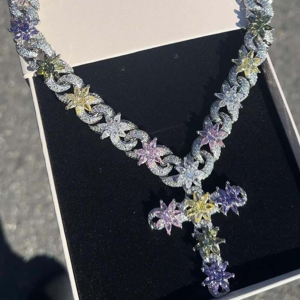 Multi Coloured Cross Necklace 18 Inch 3432